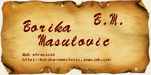 Borika Mašulović vizit kartica